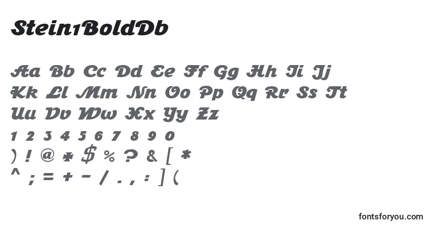 Шрифт Stein1BoldDb – алфавит, цифры, специальные символы