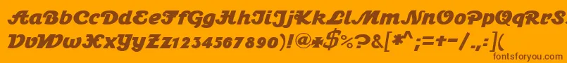 フォントStein1BoldDb – オレンジの背景に茶色のフォント