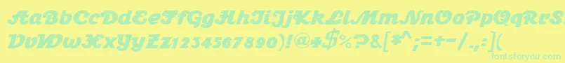 Stein1BoldDb Font – Green Fonts on Yellow Background