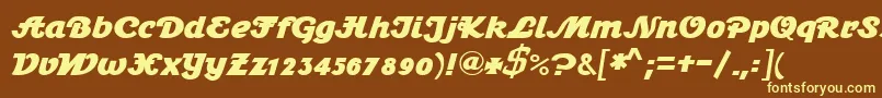 Stein1BoldDb Font – Yellow Fonts on Brown Background