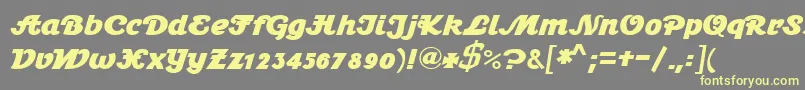 Stein1BoldDb-Schriftart – Gelbe Schriften auf grauem Hintergrund