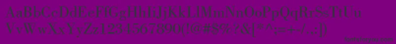BodoniLtBook-fontti – mustat fontit violetilla taustalla