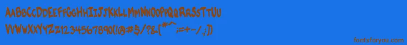 VtcKomikskansTwo Font – Brown Fonts on Blue Background