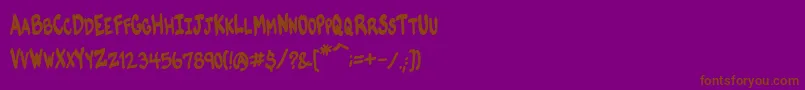 VtcKomikskansTwo Font – Brown Fonts on Purple Background