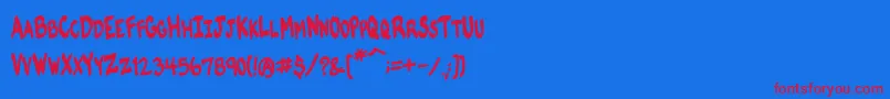 VtcKomikskansTwo Font – Red Fonts on Blue Background