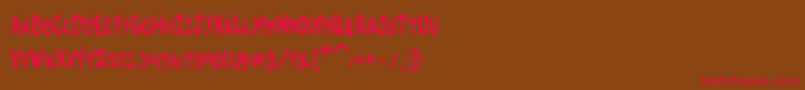 VtcKomikskansTwo Font – Red Fonts on Brown Background