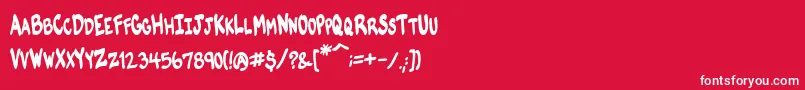 VtcKomikskansTwo Font – White Fonts on Red Background
