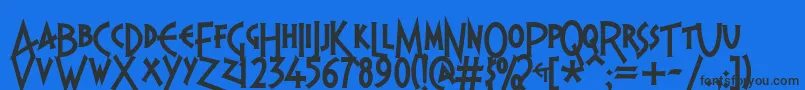 Pragbtl Font – Black Fonts on Blue Background