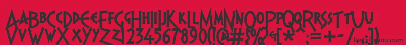 Pragbtl Font – Black Fonts on Red Background