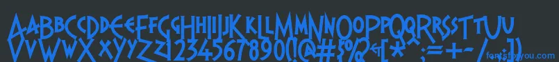 Pragbtl Font – Blue Fonts on Black Background