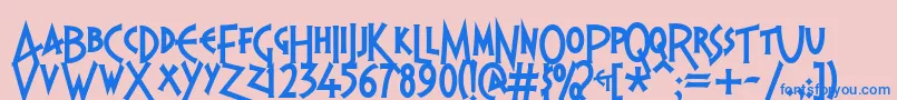 Pragbtl Font – Blue Fonts on Pink Background