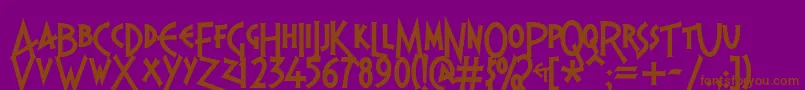 Pragbtl Font – Brown Fonts on Purple Background