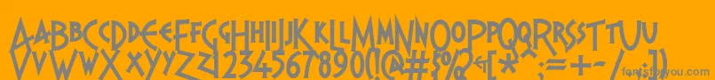 Pragbtl Font – Gray Fonts on Orange Background