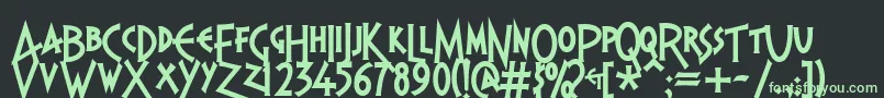 Pragbtl Font – Green Fonts on Black Background