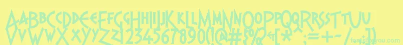 Police Pragbtl – polices vertes sur fond jaune