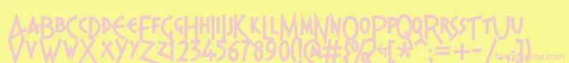 Pragbtl Font – Pink Fonts on Yellow Background