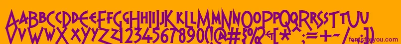 Pragbtl Font – Purple Fonts on Orange Background