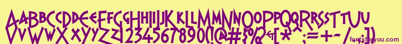 Pragbtl Font – Purple Fonts on Yellow Background