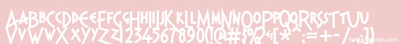 Więcej informacji o czcionce Pragbtl Czcionka Pragbtl – białe czcionki na różowym tle