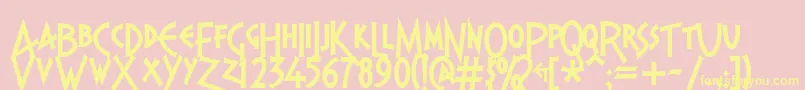 Pragbtl Font – Yellow Fonts on Pink Background