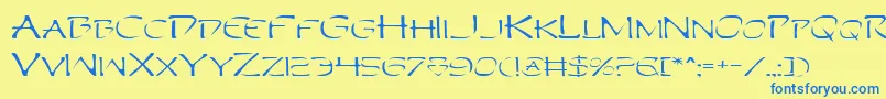 Perdv2e Font – Blue Fonts on Yellow Background