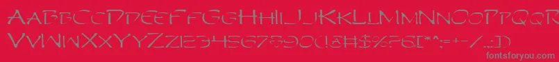 フォントPerdv2e – 赤い背景に灰色の文字