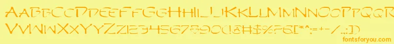 Perdv2e Font – Orange Fonts on Yellow Background