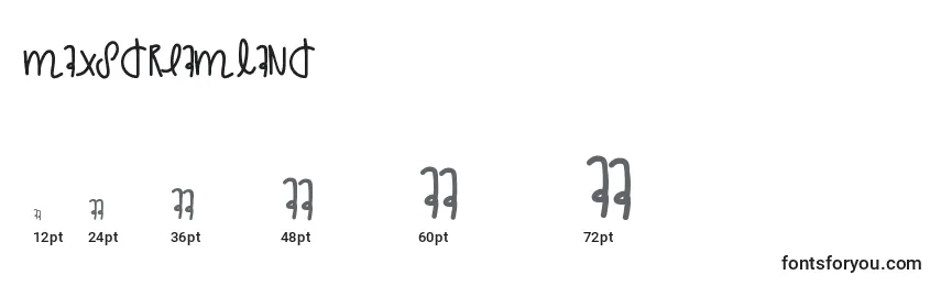 Maxsdreamland Font Sizes