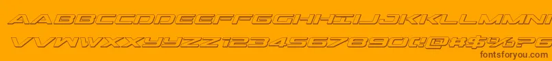 Outrider3Dital Font – Brown Fonts on Orange Background