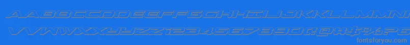 Outrider3Dital-Schriftart – Graue Schriften auf blauem Hintergrund