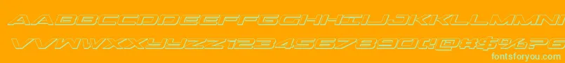 Outrider3Dital Font – Green Fonts on Orange Background
