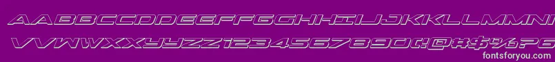 Outrider3Dital Font – Green Fonts on Purple Background