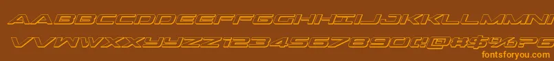 Outrider3Dital Font – Orange Fonts on Brown Background