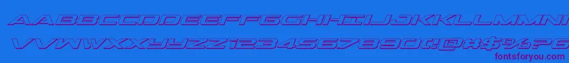 Outrider3Dital Font – Purple Fonts on Blue Background