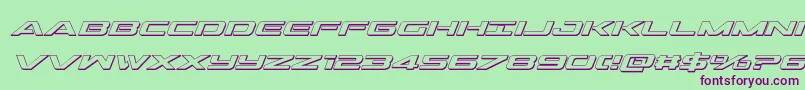 Outrider3Dital-Schriftart – Violette Schriften auf grünem Hintergrund