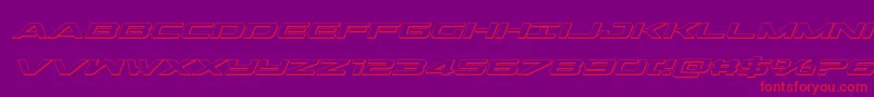 Outrider3Dital Font – Red Fonts on Purple Background