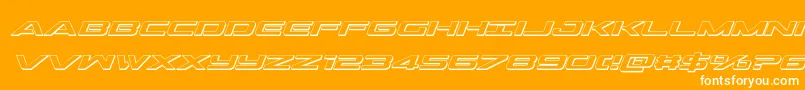 Outrider3Dital-Schriftart – Weiße Schriften auf orangefarbenem Hintergrund