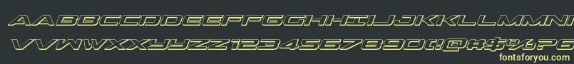 Outrider3Dital Font – Yellow Fonts on Black Background