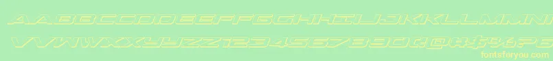 Outrider3Dital Font – Yellow Fonts on Green Background
