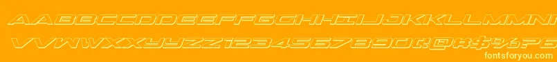Outrider3Dital Font – Yellow Fonts on Orange Background
