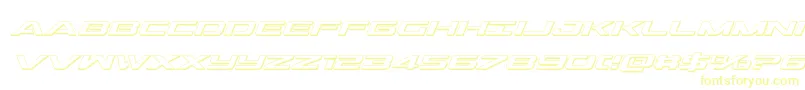 Outrider3Dital Font – Yellow Fonts on White Background