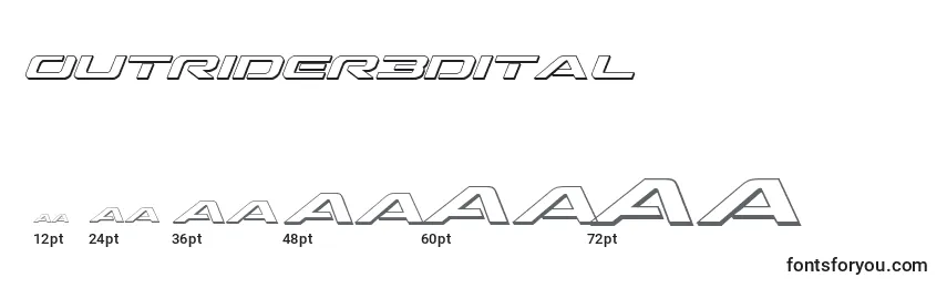 Outrider3Dital Font Sizes