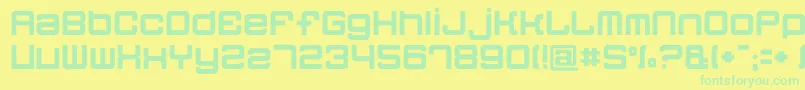 Quatron Font – Green Fonts on Yellow Background