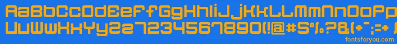 Quatron Font – Orange Fonts on Blue Background