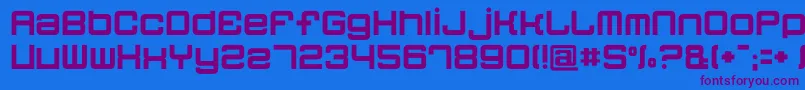 Quatron Font – Purple Fonts on Blue Background