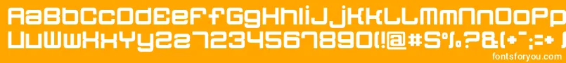 Quatron Font – White Fonts on Orange Background