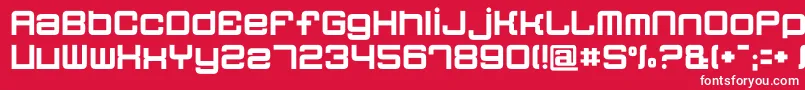 Quatron Font – White Fonts on Red Background