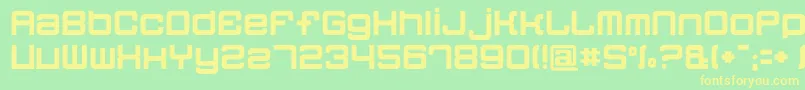 Quatron Font – Yellow Fonts on Green Background