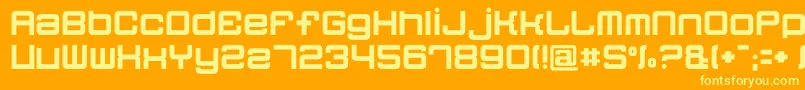 Quatron Font – Yellow Fonts on Orange Background