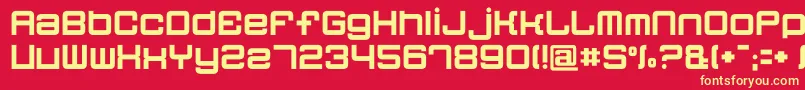 Шрифт Quatron – жёлтые шрифты на красном фоне